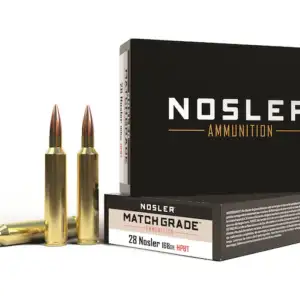 Nosler Match Grade Ammunition 28 Nosler 168 Grain Hollow Point Boat Tail
