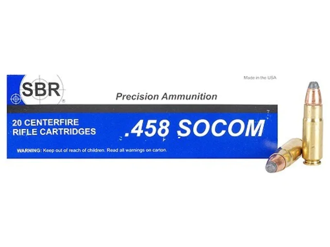 SBR Ammunition 458 SOCOM 350 Grain Soft Point