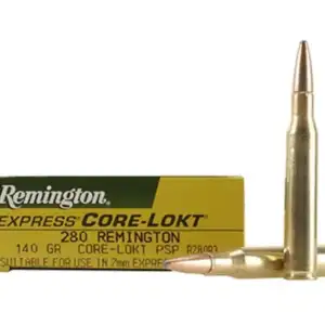 Remington Core-Lokt Ammunition 280 Remington 140 Grain Core-Lokt Pointed Soft Point