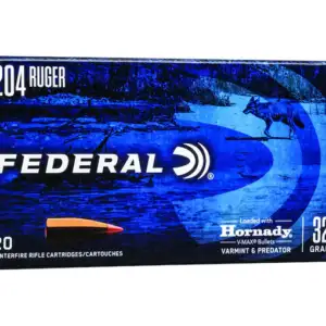 Federal Varmint Ammunition 204 Ruger 32 Grain Hornady V-MAX Polymer Tip