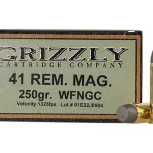 Grizzly Ammunition 41 Remington Magnum 250 Grain Cast Performance Lead Wide Flat Nose Gas Check 500 rounds