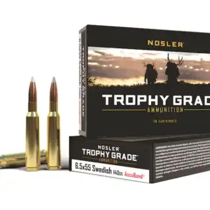Nosler Trophy Grade Ammunition 6.5x55mm Swedish Mauser 140 Grain AccuBond Spitzer