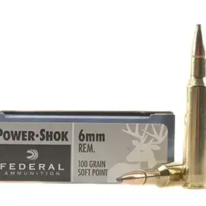 Federal Power-Shok Ammunition 6mm Remington 100 Grain Soft Point