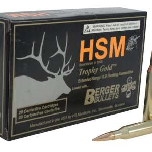 HSM Trophy Gold Ammunition 25-06 Remington 115 Grain Berger Hunting VLD Hollow Point Boat Tail 500 rounds