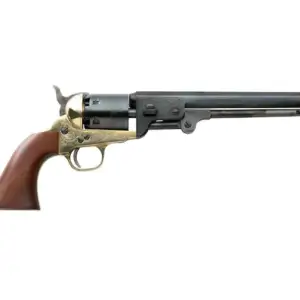 Pietta 1851 Navy Black Powder Revolver 7.5" Barrel Brass Frame Engraved Deluxe Blue