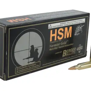 HSM Varmint Gold Ammunition 204 Ruger 35 Grain Berger Varmint Hollow Point Flat Base
