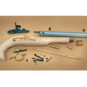 Traditions Kentucky Black Powder Pistol Unassembled Kit 50 Caliber Percussion 1 in 16" Twist 10" Barrel in the White