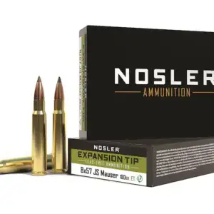 Nosler E-Tip Ammunition 8x57mm JS Mauser (8mm Mauser) 180 Grain E-Tip Lead-Free