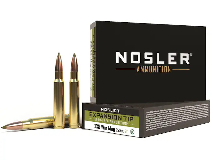 Nosler E-Tip Ammunition 338 Winchester Magnum 225 Grain E-Tip Lead-Free