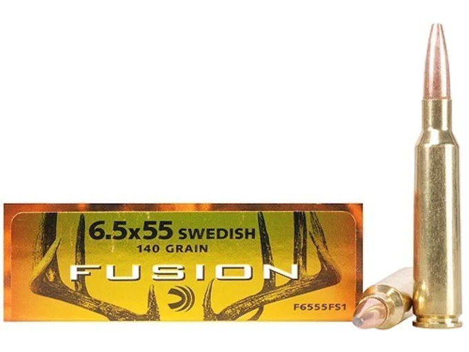 Federal Fusion Ammunition 6.5x55mm Swedish Mauser 140 Grain Bonded Spitzer Boat