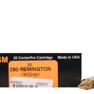 HSM Trophy Gold Ammunition 280 Remington 140 Grain Berger Hunting VLD Hollow Point Boat Tail