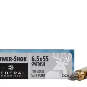 Federal Power-Shok Ammunition 6.5x55mm Swedish Mauser 140 Grain Soft Point Moly