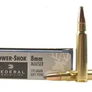 Federal Power-Shok Ammunition 8x57mm JS Mauser (8mm Mauser) 170 Grain Soft Point