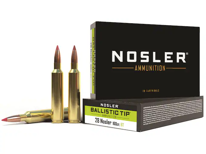 Nosler BT Ammunition 28 Nosler 160 Grain Ballistic Tip