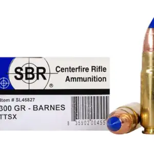 SBR Ammunition 458 SOCOM 300 Grain Barnes TTSX Polymer Tipped Spitzer Lead-Free