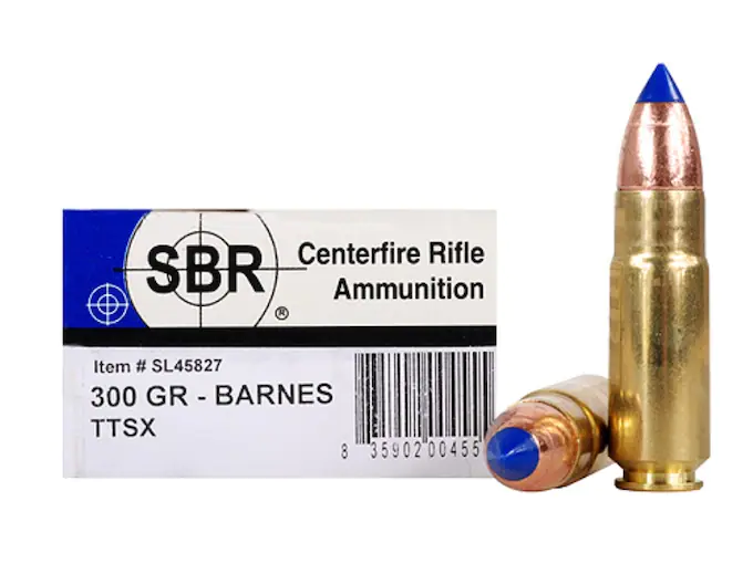 SBR Ammunition 458 SOCOM 300 Grain Barnes TTSX Polymer Tipped Spitzer Lead-Free