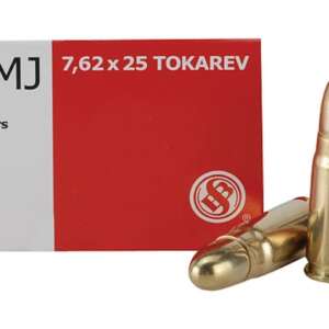 Sellier & Bellot Ammunition 7.62x25mm Tokarev 85 Grain Full Metal Jacket 500 rounds