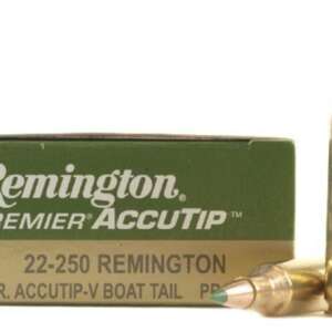 Remington Premier Varmint Ammunition 22-250 Remington 50 Grain AccuTip Boat Tail 500 rounds