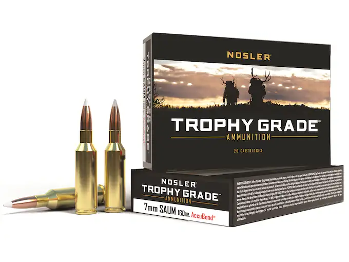 Nosler Trophy Grade Ammunition 7mm Remington Short Action Ultra Magnum 160 Grain AccuBond
