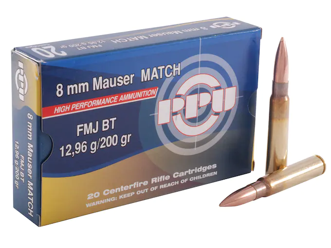 Prvi Partizan Match Ammunition 8x57mm JS Mauser (8mm Mauser) 200 Grain Full Metal Jacket