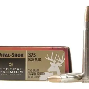 Federal Premium Vital-Shok Ammunition 375 H&H Magnum 250 Grain Trophy Bonded Bear Claw