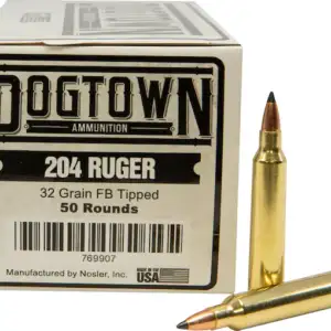 Dogtown Ammunition 204 Ruger 32 Grain Polymer Tip Flat Base