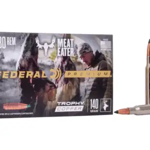 Federal Premium Meat Eater Ammunition 280 Remington 140 Grain Trophy Copper Tipped Boat Tail Lead-Free