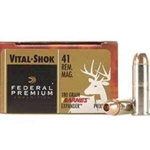 Federal Premium Vital-Shok Ammunition 41 Remington Magnum 180 Grain Barnes XPB Hollow Point Lead-Free 500 rounds