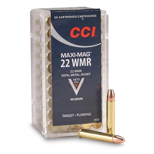 500rds of CCI Maxi-Mag 22 WMR Ammo 40 Grain Jacketed Hollow Point