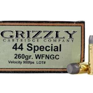 Grizzly Ammunition 44 Special 260 Grain Cast Performance Lead Wide Flat Nose Gas Check 500 rounds