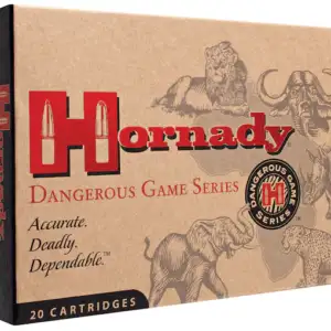 Hornady Dangerous Game Ammunition 375 H&H Magnum 300 Grain DGS Flat Nose Solid