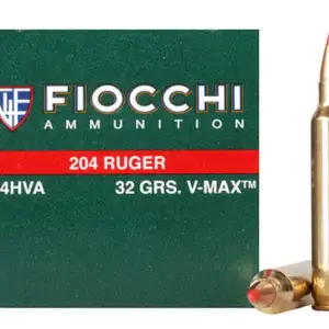 Fiocchi Extrema Ammunition 204 Ruger 32 Grain Hornady V-MAX