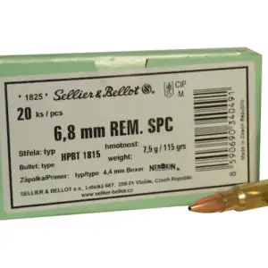 Sellier and Bellot Ammunition 6.8 Remington SPC 115 Grain Sierra MatchKing Hollow Point Boat