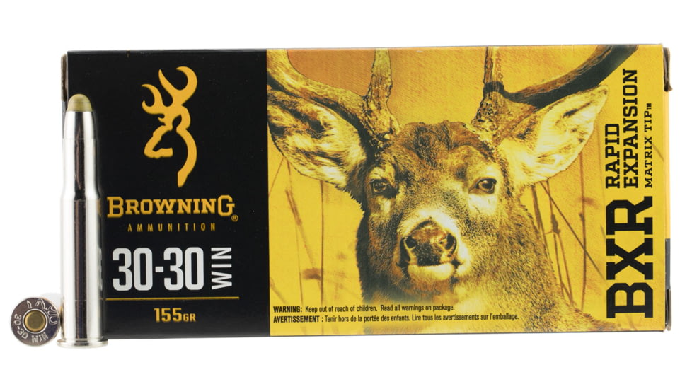Browning BXR .30-30 Winchester 155 Grain Rapid Expansion Matrix Tip Brass Cased Centerfire Rifle Ammunition 320rnd