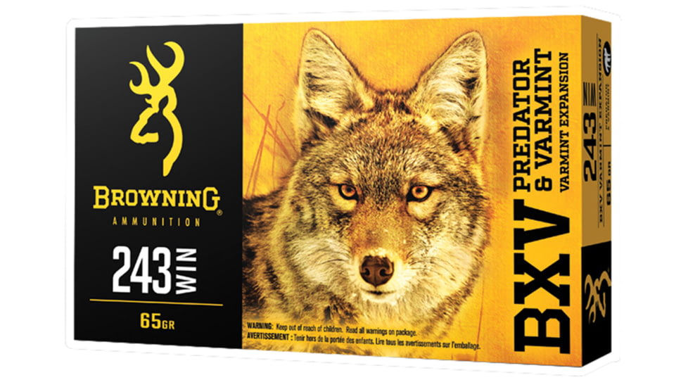 Browning BXV .243 Winchester 65 Grain Polymer Tip Brass Cased Centerfire Rifle Ammunition 300rnd