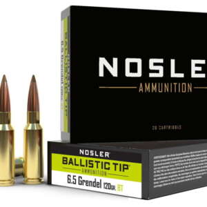 Nosler 6.5mm Grendel Ballistic Tip 120 grain Brass Cased Rifle Ammunition 260rnd