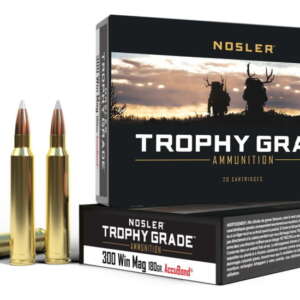 Nosler Trophy Grade .300 Winchester Magnum 180 Grain AccuBond Brass Cased Centerfire Rifle Ammunition 140rnd