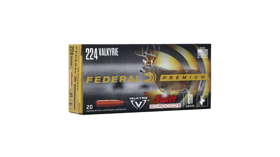 Federal Premium Swift Scirocco .224 Valkyrie Swift Scirocco II Brass Cased 420 rounds Centerfire Rifle Ammunition