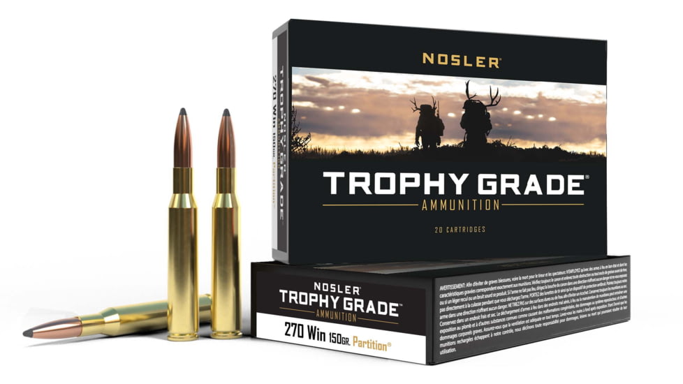 Nosler .270 Winchester Partition 150 grain Brass Cased Rifle Ammunition 320rnd