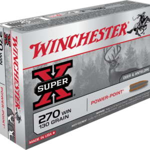 Winchester SUPER-X RIFLE .270 Winchester 130 grain Power-Point Brass Cased Centerfire Rifle Ammunition 520rnd
