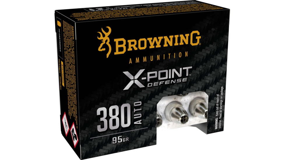 Browning X-Point .380 ACP 95 grain X-Point Brass Cased Centerfire Pistol Ammunition