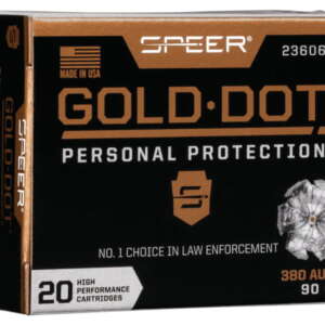 Speer Gold Dot .380 ACP 90 grain Gold Dot Hollow Point Centerfire Pistol Ammunition