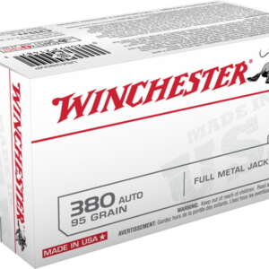 Winchester USA HANDGUN .380 ACP 95 grain Full Metal Jacket Brass Cased Centerfire Pistol Ammunition