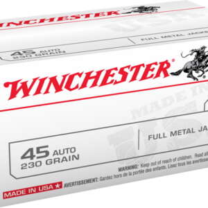 Winchester USA HANDGUN .45 ACP 230 grain Full Metal Jacket Brass Cased